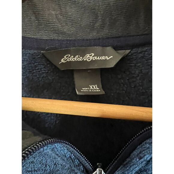 Eddie Bauer Blue Full Zip Fleece Jacket -‎ Mens XXL - Picture 4 of 7